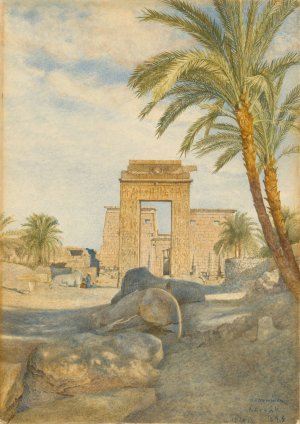 The Temple at Karnak by Henry Roderick Newman Oil Painting