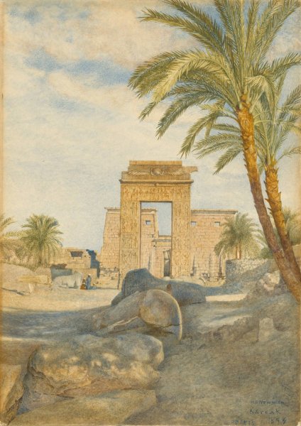 The Temple at Karnak by Henry Roderick Newman - Hand-Painted Oil Painting Reproduction