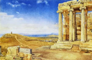 The Temple of Athena Nike on nthe Acropolis by Henry Roderick Newman Oil Painting