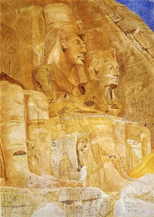 The Third and Fourth Figures at Abu Simbel by Henry Roderick Newman Oil Painting