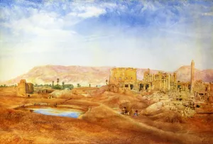 View at Karnak, Egypt by Henry Roderick Newman - Oil Painting Reproduction