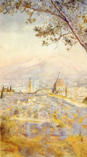 View of Florence from the East by Henry Roderick Newman - Oil Painting Reproduction