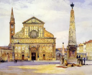 View of Santa Maria Novella by Henry Roderick Newman Oil Painting