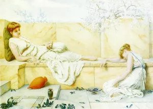 Two Classical Figures Reclining by Henry Ryland - Oil Painting Reproduction