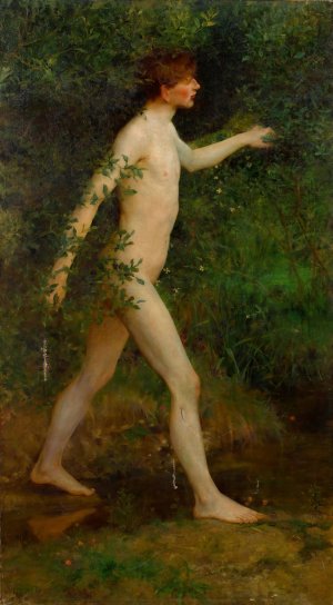 A Woodland Bather by Henry Scott Tuke Oil Painting