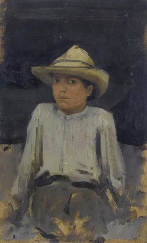 Boy With Hat 02 by Henry Scott Tuke Oil Painting