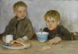 Georgie And Richard by Henry Scott Tuke Oil Painting