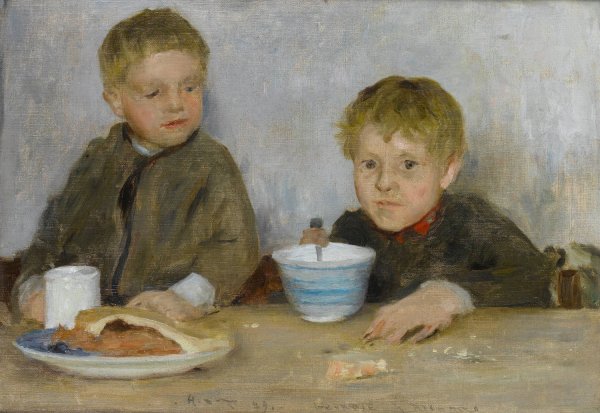 Main Product Photo of Georgie And Richard  Painting by Henry Scott Tuke