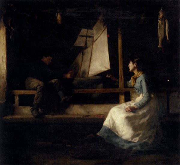 Main Product Photo of Ship Builders Painting by Henry Scott Tuke