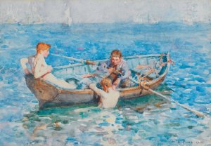 Study For August Blue by Henry Scott Tuke Oil Painting