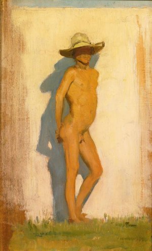 Study Of An Italian Boy In Forti Dei Marmi by Henry Scott Tuke Oil Painting