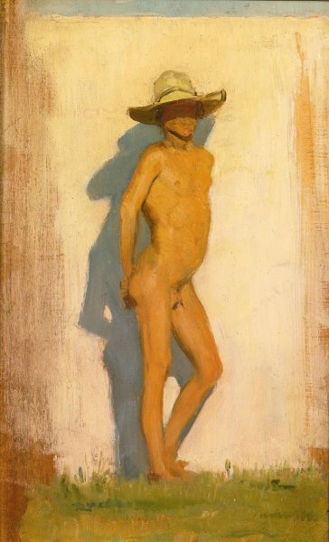 Study Of An Italian Boy In Forti Dei Marmi  by Henry Scott Tuke - Hand-Painted Oil Painting Reproduction