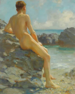 The Bather by Henry Scott Tuke Oil Painting