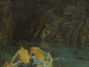 The Cavern by Henry Scott Tuke Oil Painting