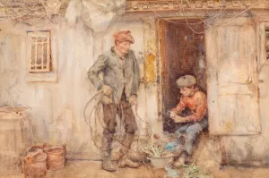 The cook's galley by Henry Scott Tuke Oil Painting