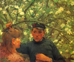 The Promise by Henry Scott Tuke - Oil Painting Reproduction