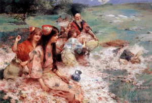 Oriental Fantasy by Henry Siddons Mowbray Oil Painting