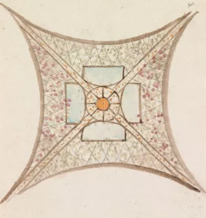 One of Four Sketches, of Ceilings, in the Vatican Gallery by Henry Swinburne Oil Painting