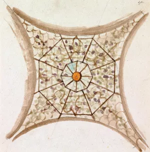One of Four Sketches, of Ceilings, in the Vatican Gallery. by Henry Swinburne Oil Painting