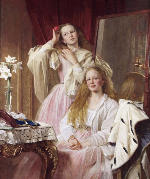 Emma And Federica Bankes Of Soughton Hall by Henry Tanworth Wells - Hand-Painted Oil Painting Reproduction
