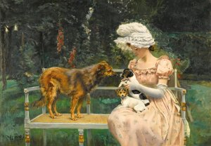 Un Nouvel Ami by Henry Tenre Oil Painting