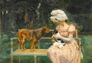 Un Nouvel Ami by Henry Tenre Oil Painting