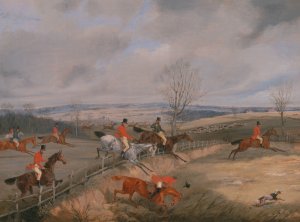 Hunting Scene: Drawing the Cover by Henry Thomas Alken Oil Painting