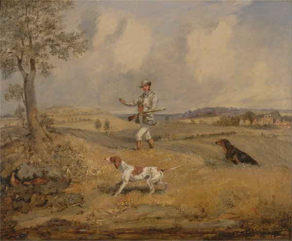 Partridge Shooting  by Henry Thomas Alken - Hand-Painted Oil Painting Reproduction
