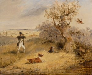 Pheasant Shooting by Henry Thomas Alken Oil Painting