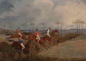Scenes From a Steeplechase: Another Hedge by Henry Thomas Alken Oil Painting