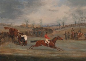 Scenes from a steeplechase: Near the Finish by Henry Thomas Alken Oil Painting
