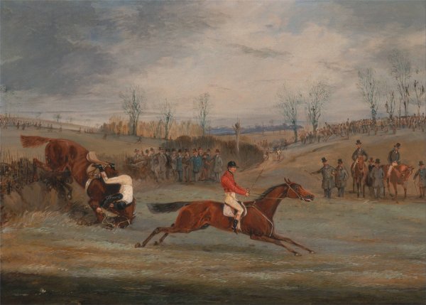Scenes from a steeplechase: Near the Finish  by Henry Thomas Alken - Hand-Painted Oil Painting Reproduction