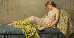 The Boudoir Rose Oil painting by Henry Thomas Schafer