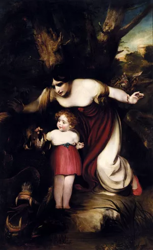The Mother Finding Her Infant Playing With Talons of the Dragon Slain by the Red Cross Knight by Henry Thomson - Oil Painting Reproduction