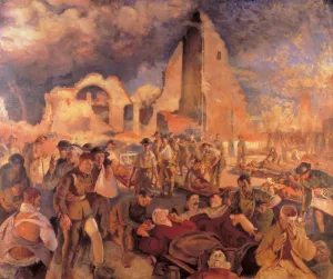 An Advanced Dressing Station in France, 1918 by Henry Tonks Oil Painting