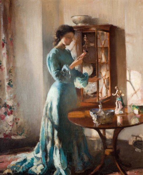 The China Cabinet  by Henry Tonks - Hand-Painted Oil Painting Reproduction