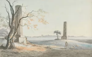 Remains of the Temple of Olypian Jove with a View of Ortygia, Syracuse by Henry Tresham Oil Painting