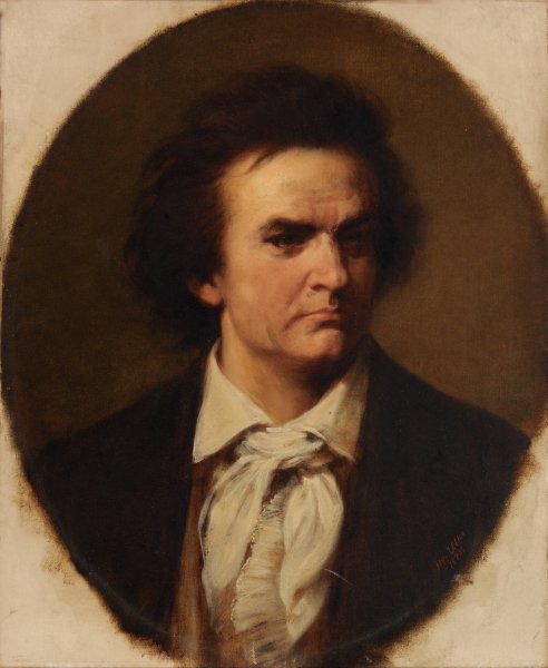 Ludwig Van Beethoven  by Henry Ulke - Hand-Painted Oil Painting Reproduction