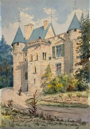 Chateau de Vouzan by Henry Victor Burgy Oil Painting