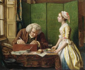 Dr Johnson At Cave's by Henry Wallis Oil Painting