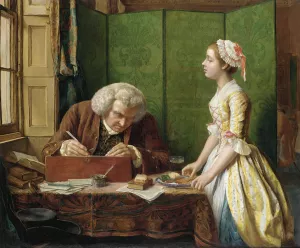 Dr Johnson At Cave's by Henry Wallis Oil Painting