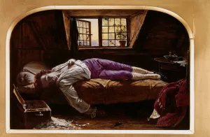 The Death of Chatterton Reduction by Henry Wallis Oil Painting