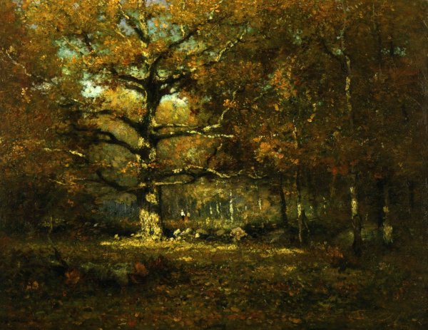 Connecticut Woods  by Henry Ward Ranger - Hand-Painted Oil Painting Reproduction