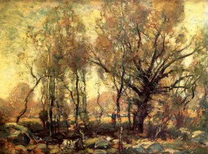 Figure in a Wooded Landscape painting by Henry Ward Ranger