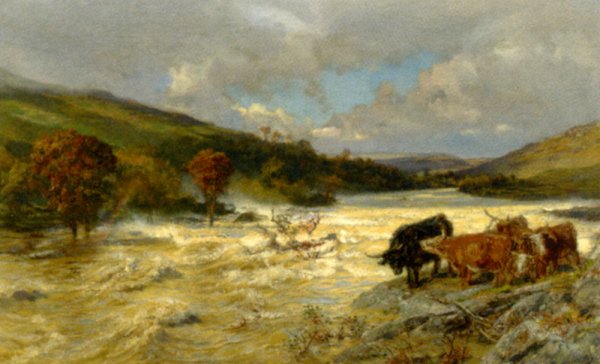 Main Product Photo of The Wye in Flood Painting by Henry William Banks Davis
