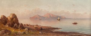A View of Capri by Henryk Cieszkowski Oil Painting