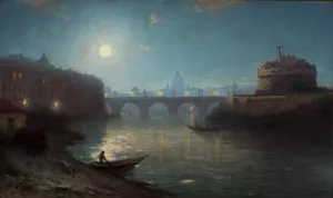 Castel Sant'Angelo in Rome Oil painting by Henryk Cieszkowski