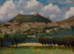 Italian Landscape by Henryk Dietrich Oil Painting