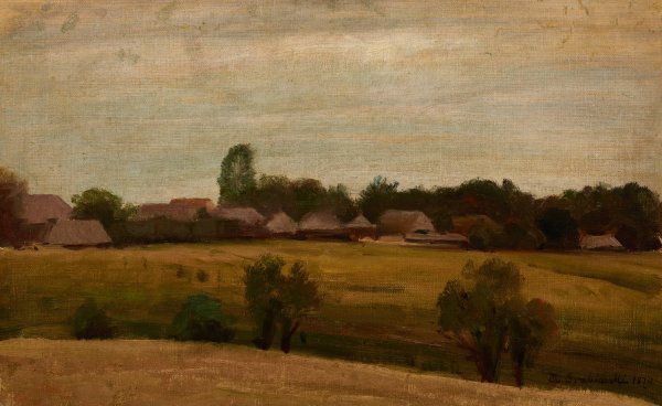 Main Product Photo of Village near Krakow  Painting by Henryk Grabinski