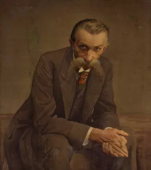 Portrait of the artist's father by Henryk Grombecki Oil Painting